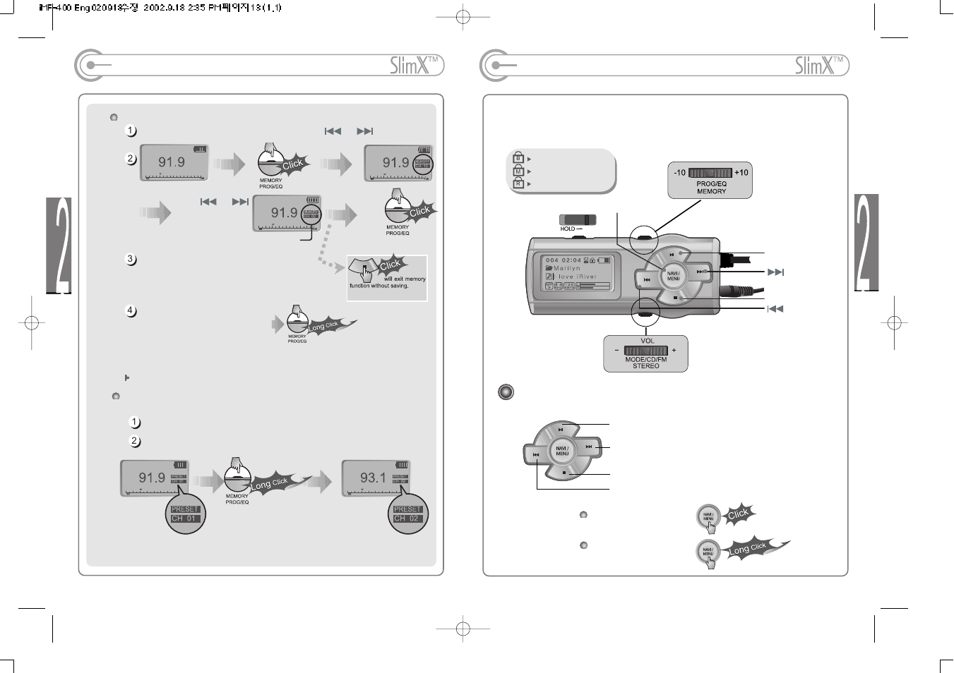 Operating the remote control, Operating the fm tuner | iRiver iMP-400 User Manual | Page 7 / 23