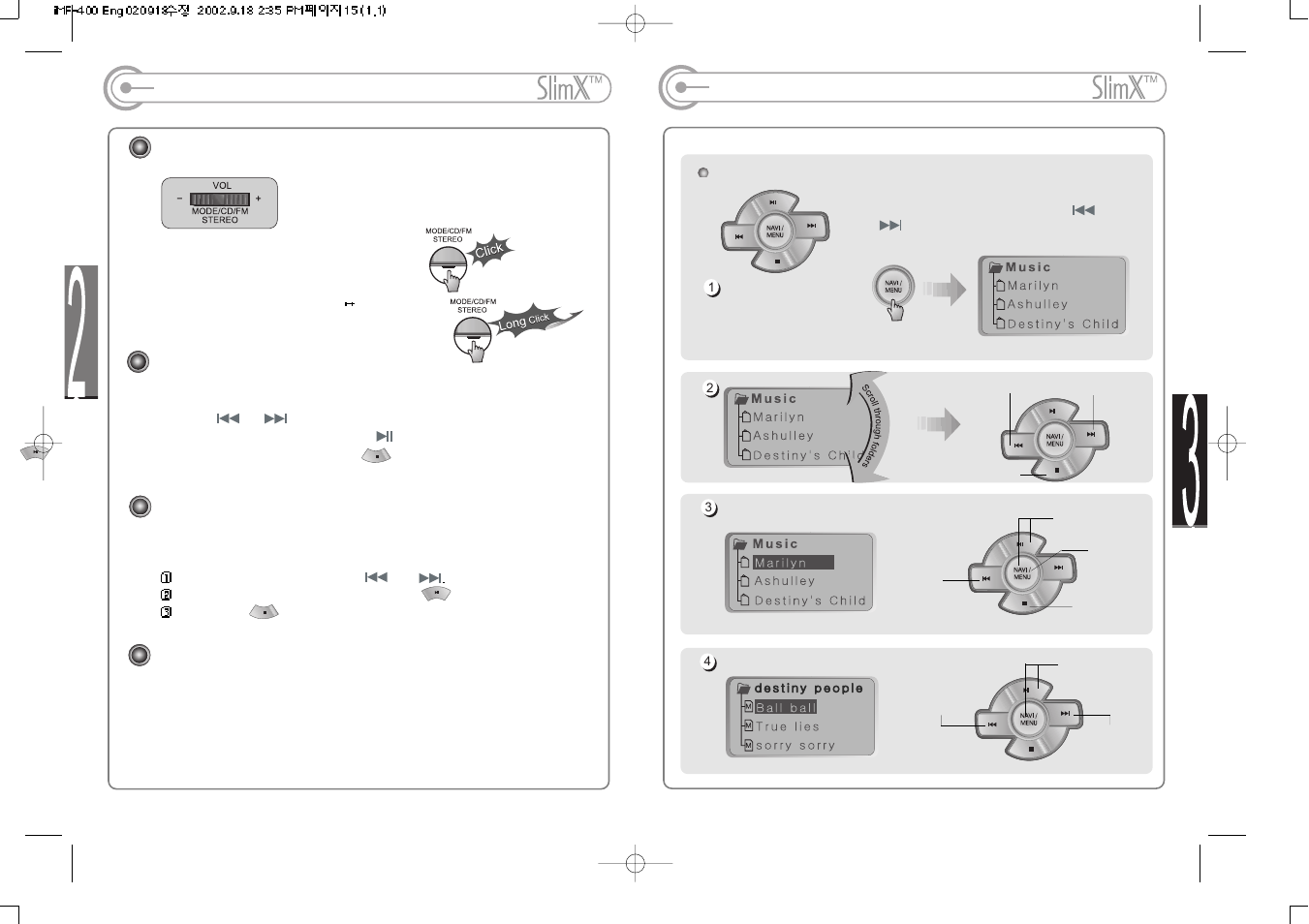 Navigation, Operating the remote control | iRiver iMP-400 User Manual | Page 8 / 23