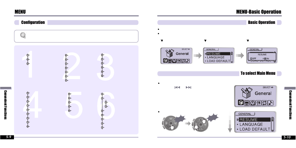 Menu, Menu-basic operation | iRiver IFP-800 User Manual | Page 25 / 39