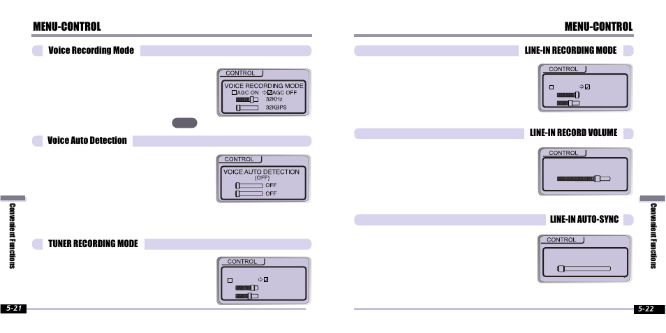 Menu-control | iRiver IFP-800 User Manual | Page 31 / 39