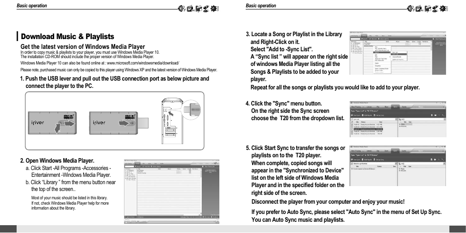 Music, Download music & playlists | iRiver T20 User Manual | Page 15 / 37