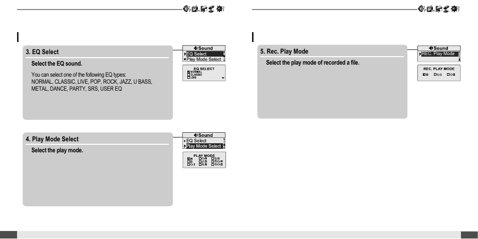 Listening to music, Sound | iRiver T20 User Manual | Page 25 / 37