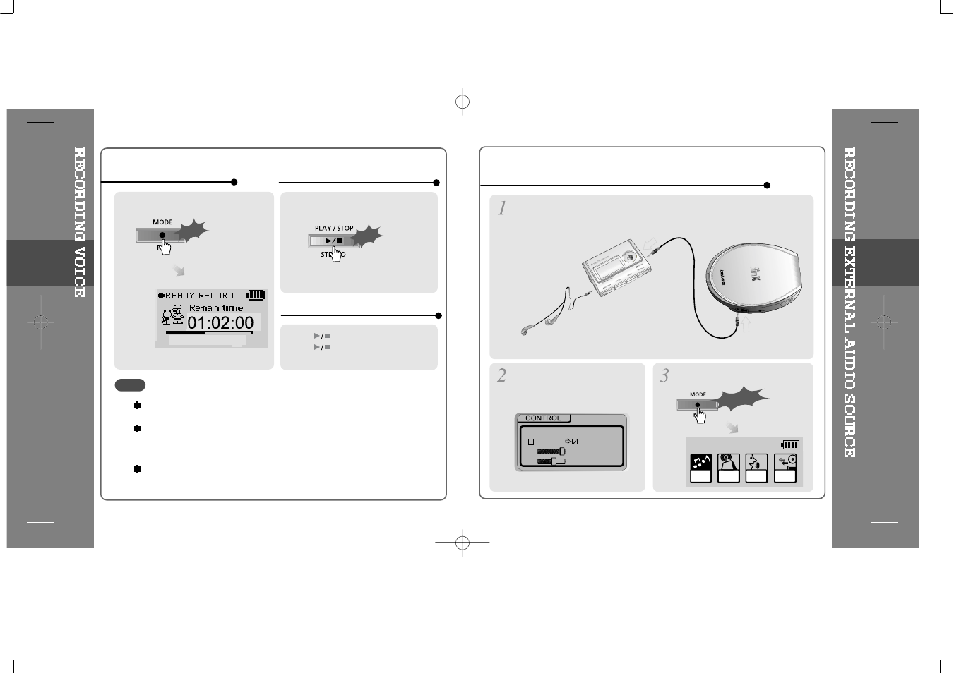 Recording from an external audio source | iRiver iFP-500 Series User Manual | Page 13 / 51