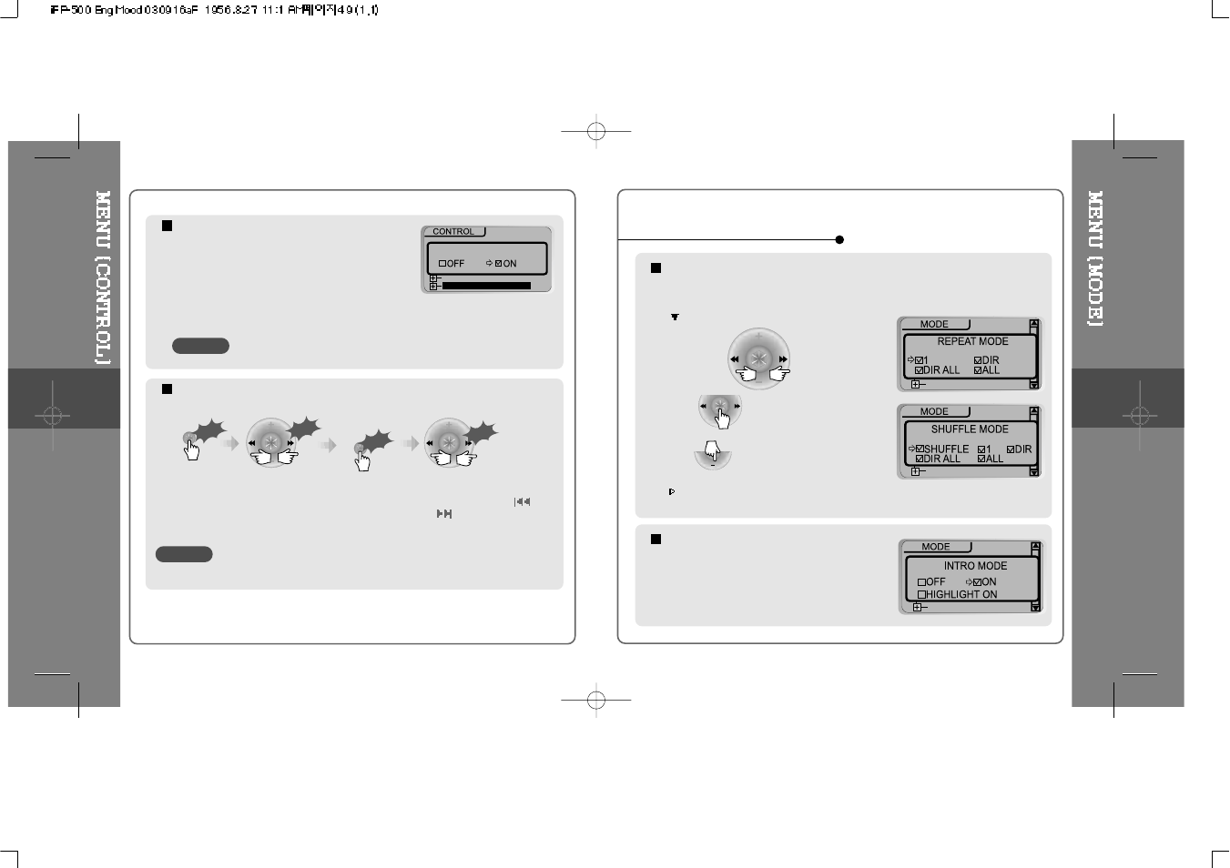 Mode (playback mode) | iRiver iFP-500 Series User Manual | Page 25 / 51