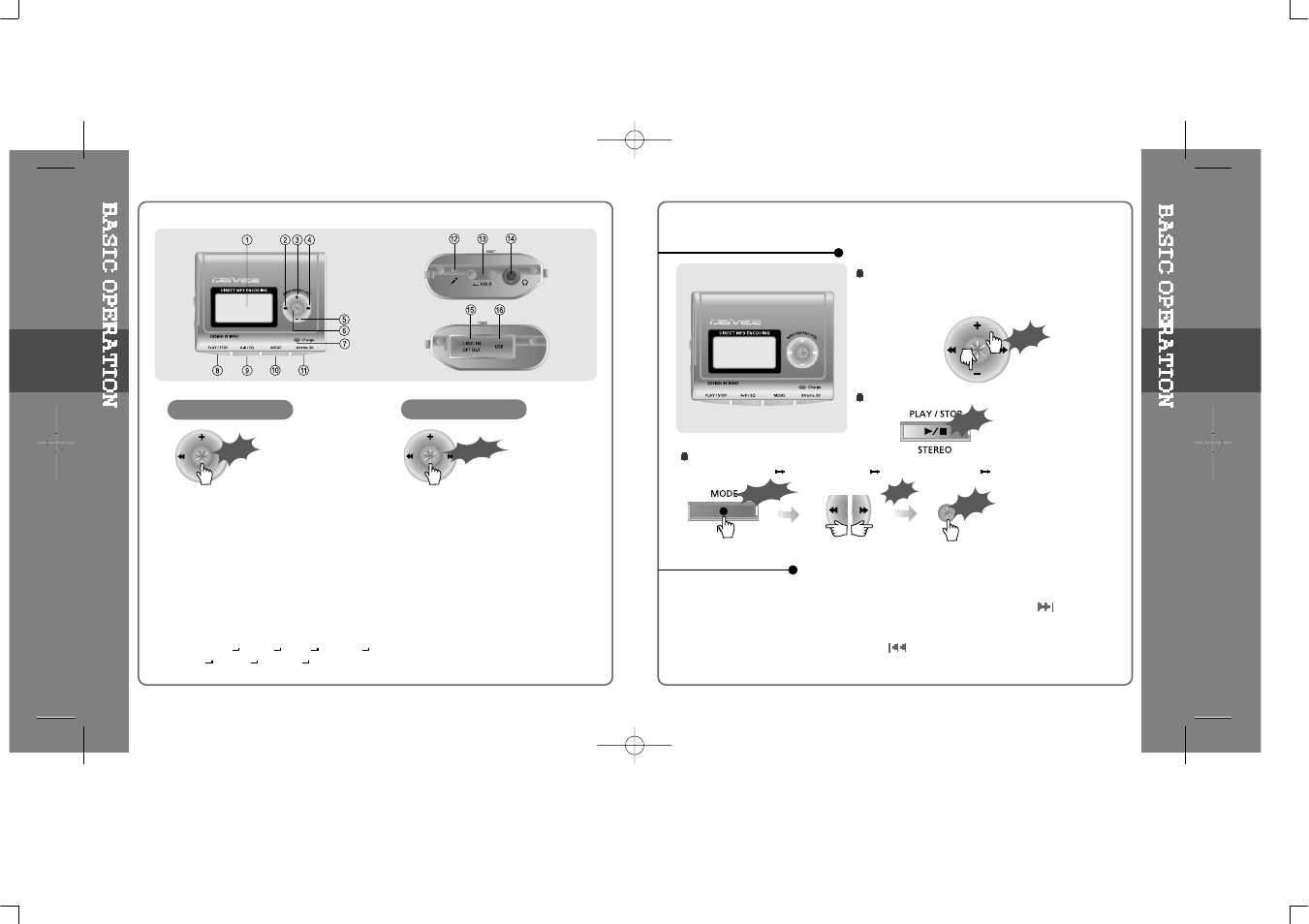 Navigation, Basic operation | iRiver iFP-500 Series User Manual | Page 7 / 51