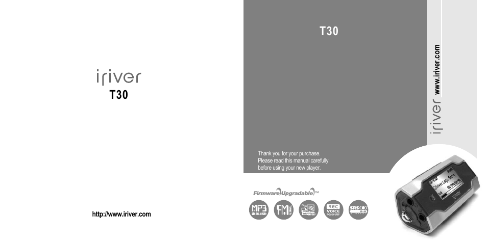 iRiver MP3 Player T30 User Manual | 37 pages