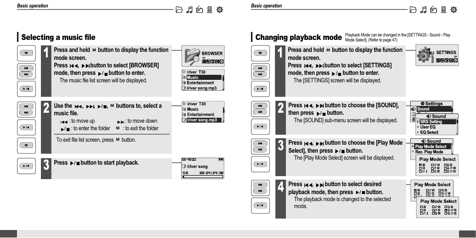 iRiver MP3 Player T30 User Manual | Page 13 / 37