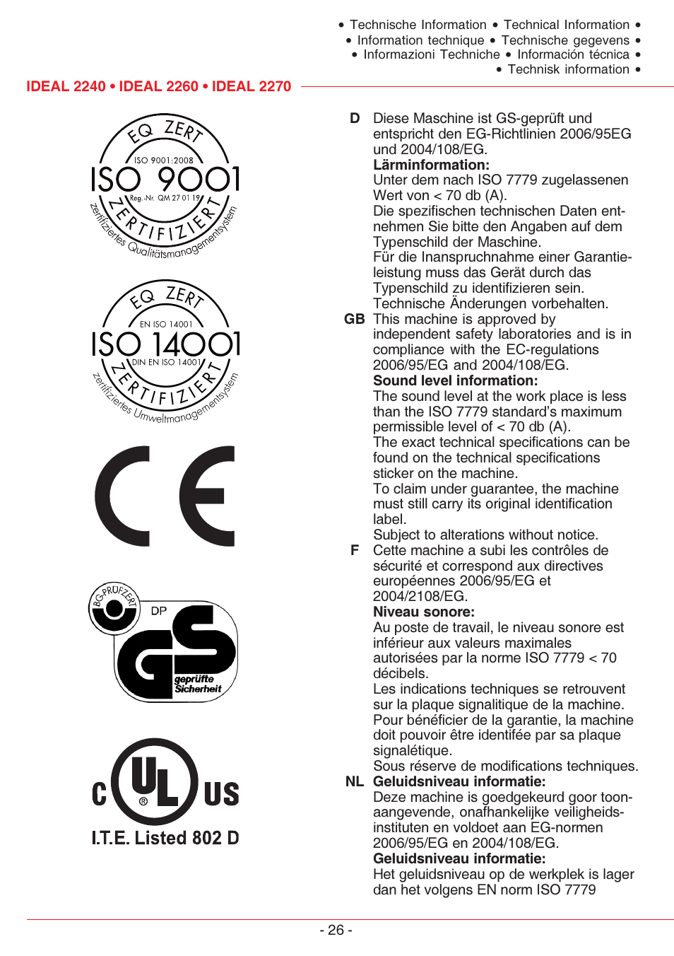 IDEAL INDUSTRIES 2260 User Manual | Page 26 / 32