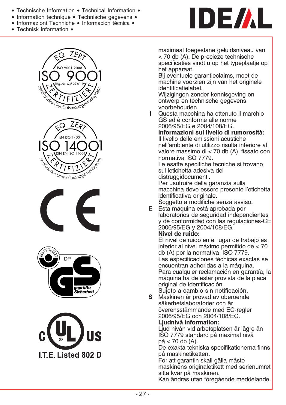 IDEAL INDUSTRIES 2260 User Manual | Page 27 / 32