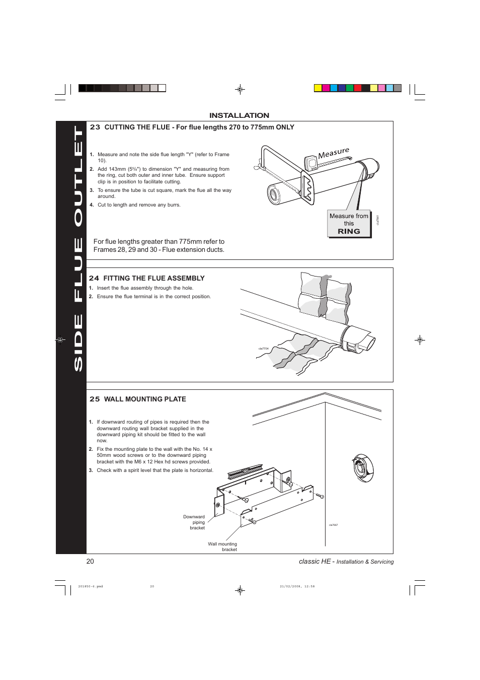 Side flue outlet | IDEAL INDUSTRIES CLASSIC HE18 User Manual | Page 20 / 52
