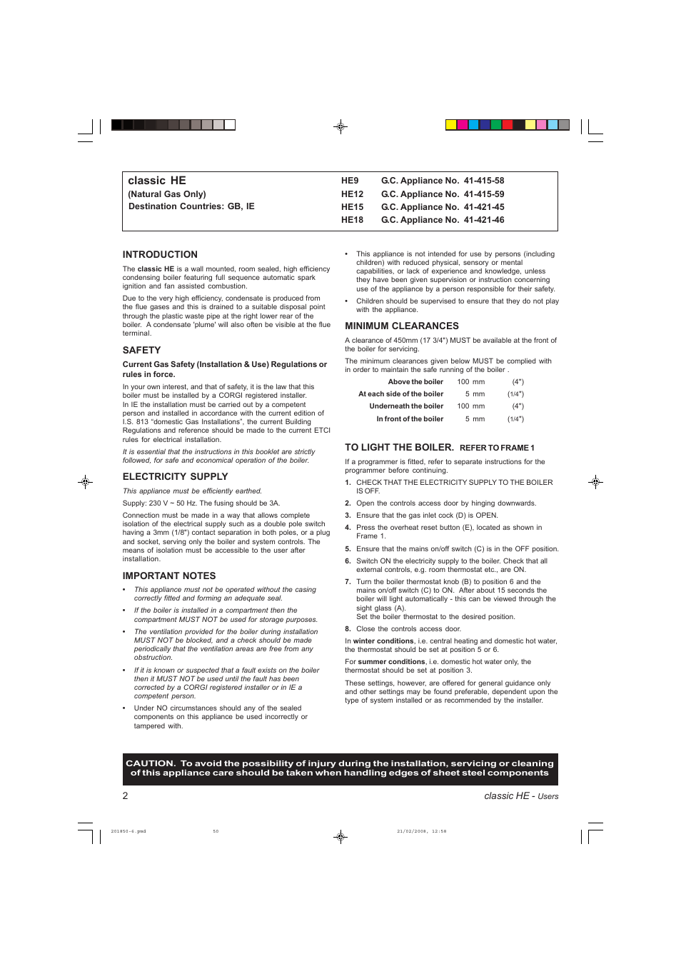 Classic he | IDEAL INDUSTRIES CLASSIC HE18 User Manual | Page 50 / 52