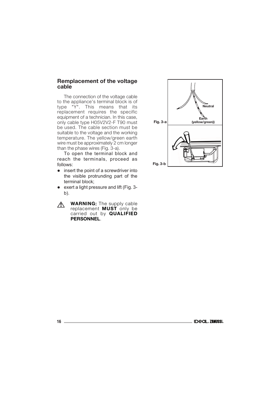 Remplacement of the voltage cable | IDEAL INDUSTRIES IZGS 68 ICTX User Manual | Page 16 / 20