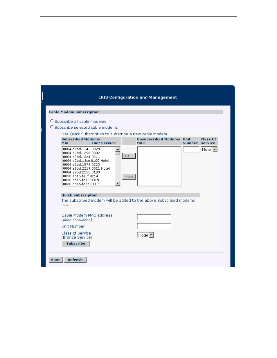 Saving cable modems list | I.R.I.S. DC1100 User Manual | Page 33 / 60
