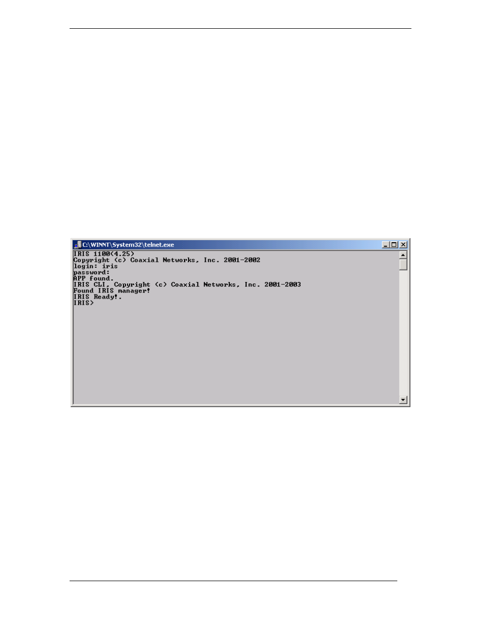 Logging in, Help” command | I.R.I.S. DC1100 User Manual | Page 36 / 60