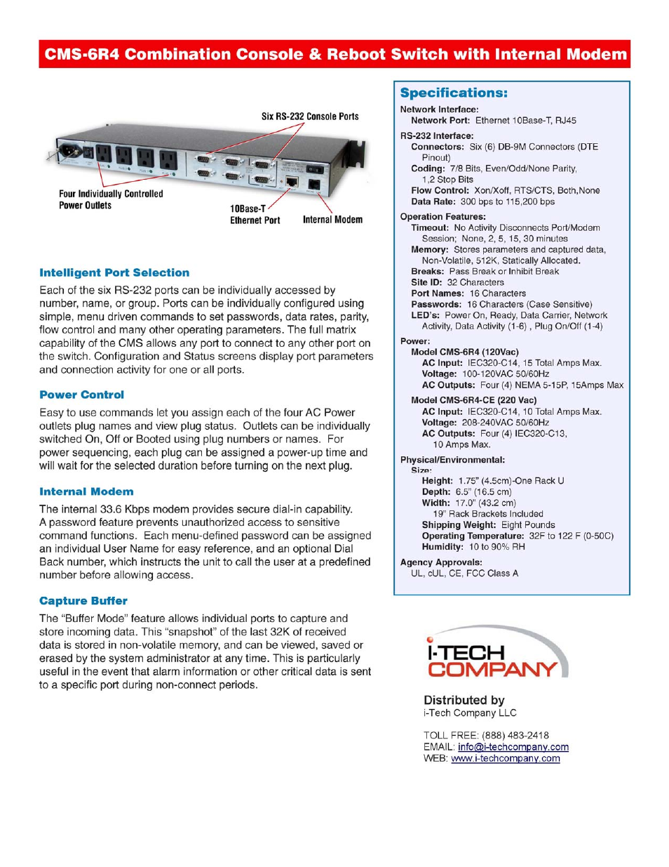 I-Tech Company CMS 6R4 User Manual | Page 2 / 2