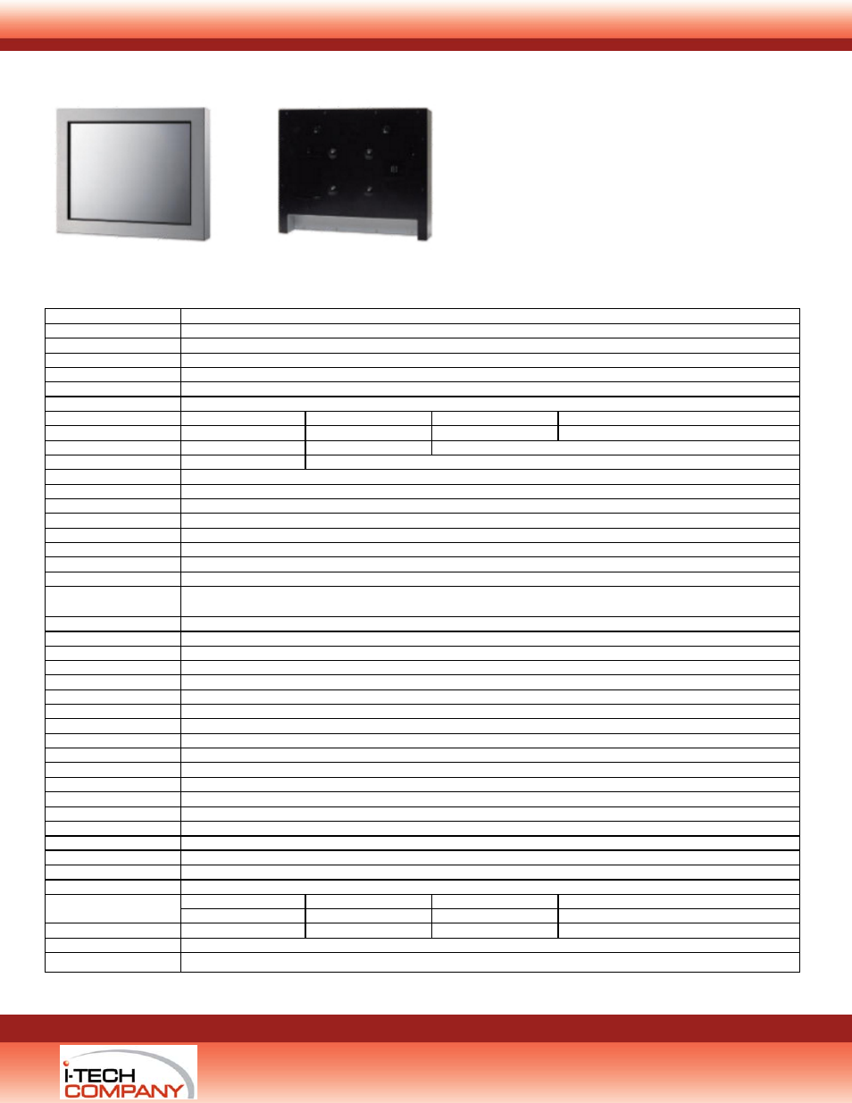 Kpc series, Specification | I-Tech Company Metal Panel PC KPC1900 User Manual | Page 2 / 2
