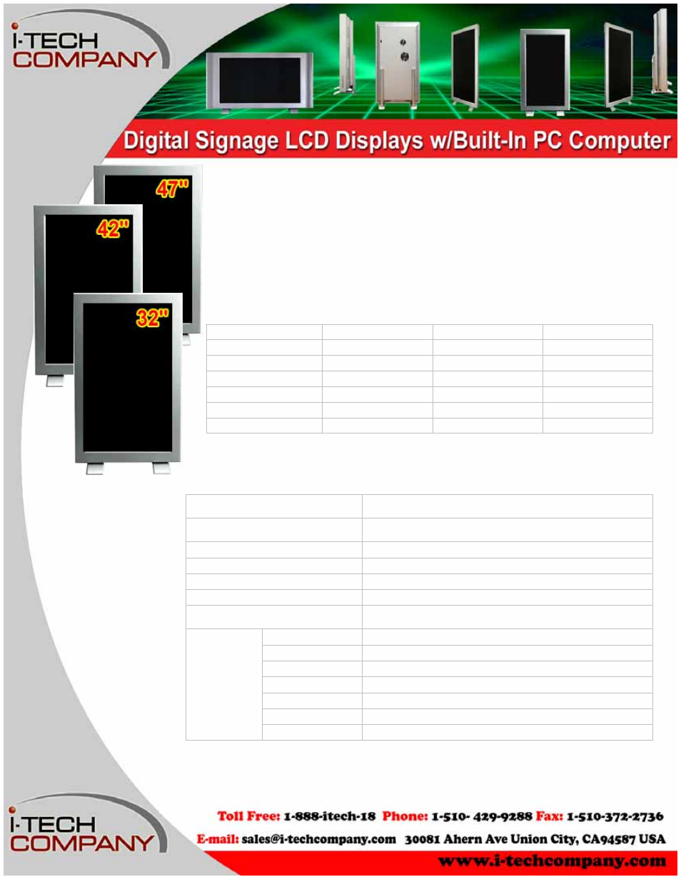 I-Tech Company Digital Signage LCD integrated w/ PC Computer User Manual | 1 page