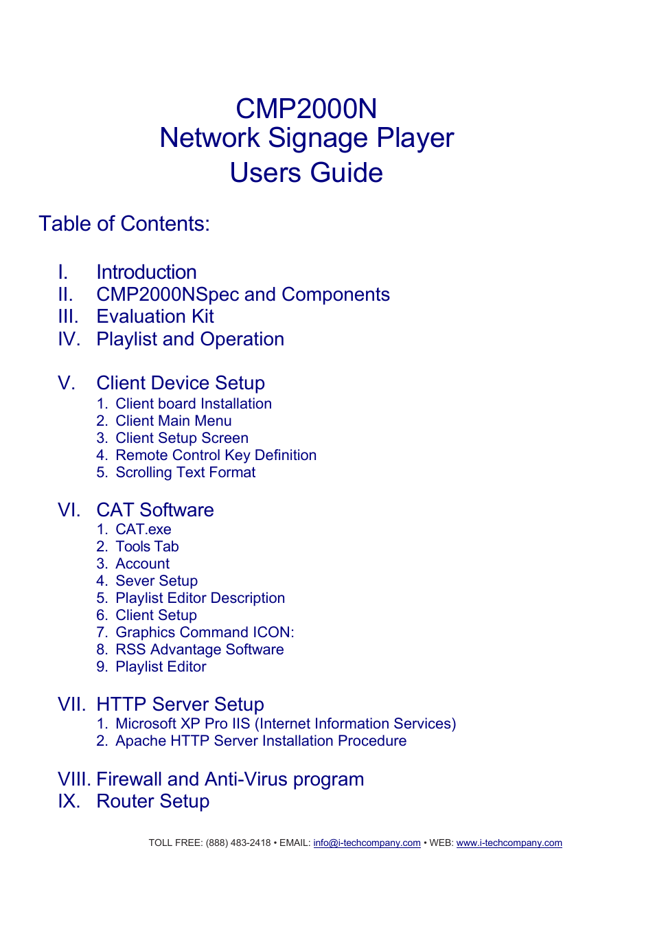 I-Tech Company CMP2000N User Manual | Page 2 / 39