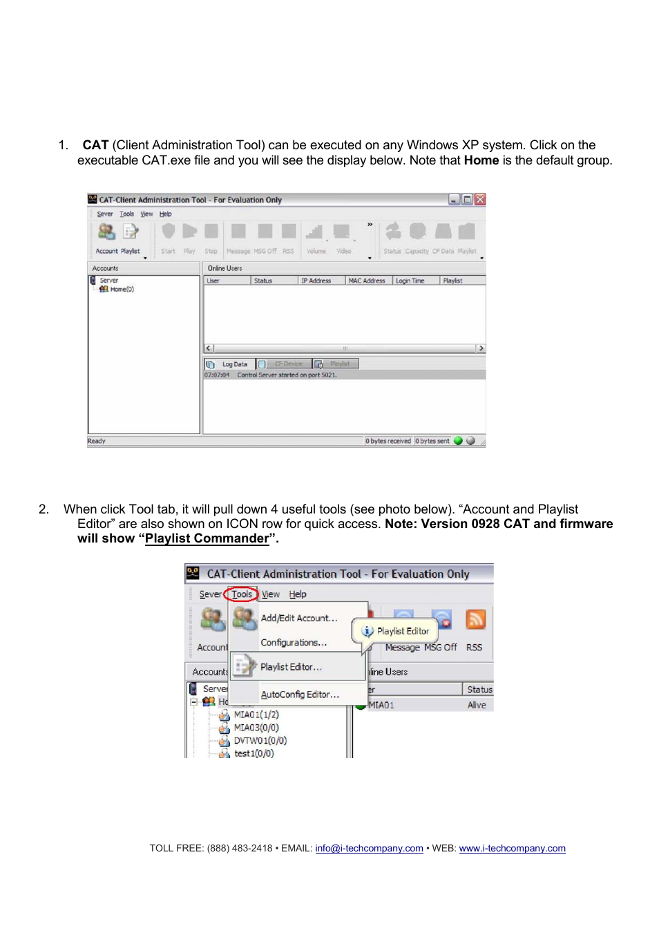 Vi. cat software | I-Tech Company CMP2000N User Manual | Page 8 / 39