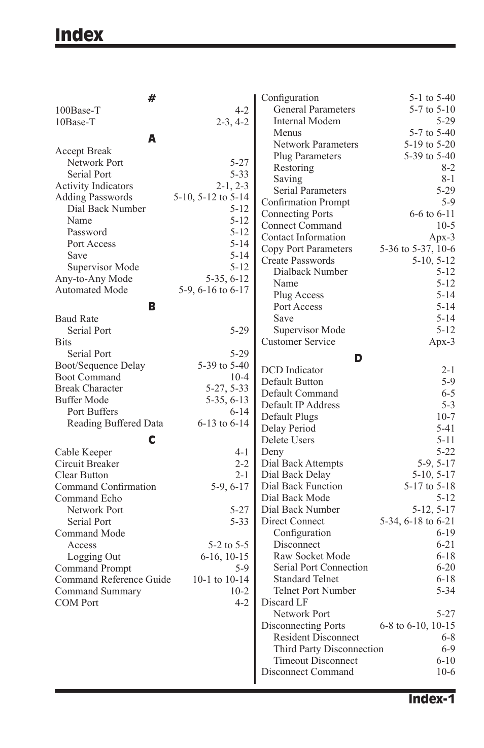 Index, Index-1 | I-Tech Company CMS 6R4 Series User Manual | Page 119 / 123