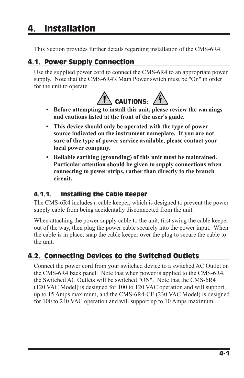 Installation | I-Tech Company CMS 6R4 Series User Manual | Page 21 / 123