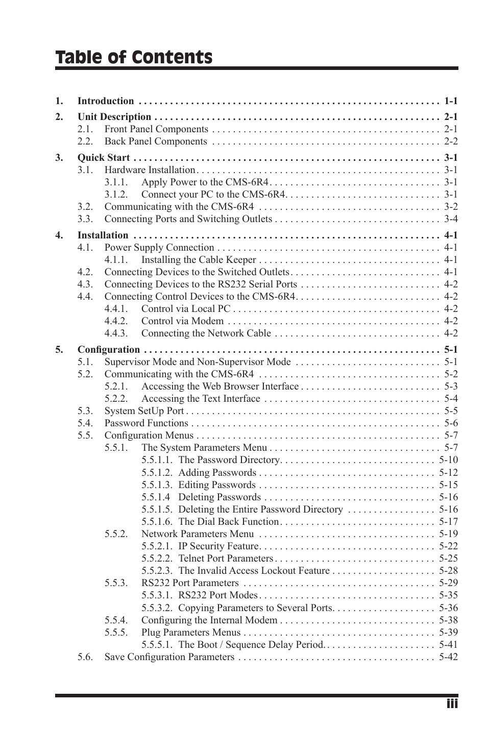 I-Tech Company CMS 6R4 Series User Manual | Page 5 / 123