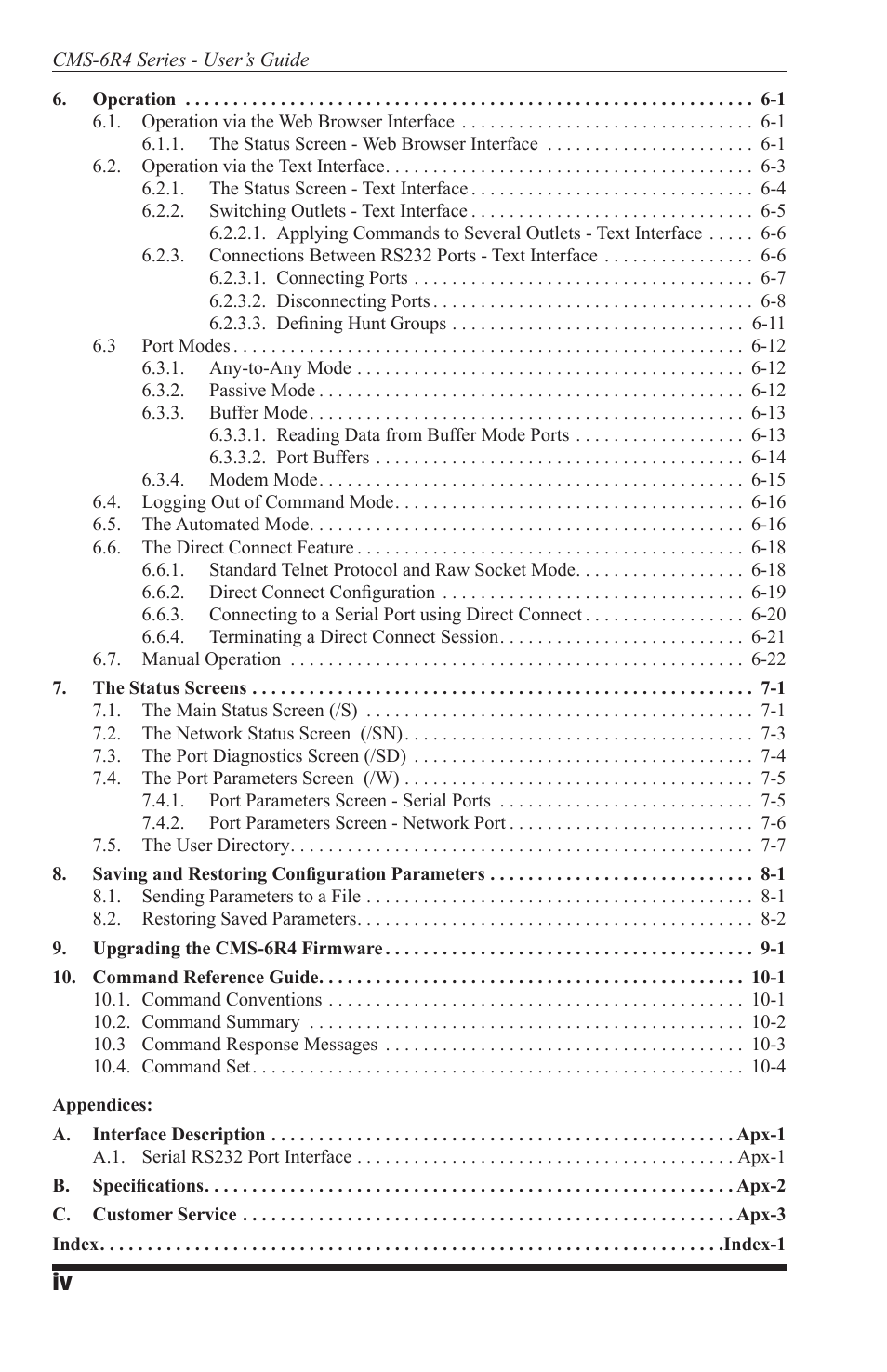 I-Tech Company CMS 6R4 Series User Manual | Page 6 / 123