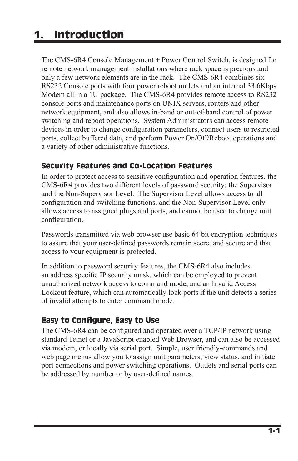 Introduction | I-Tech Company CMS 6R4 Series User Manual | Page 9 / 123