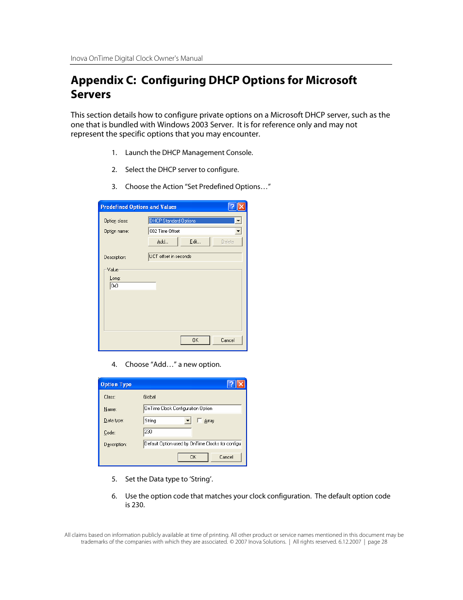 Inova OnTimeTM User Manual | Page 33 / 34