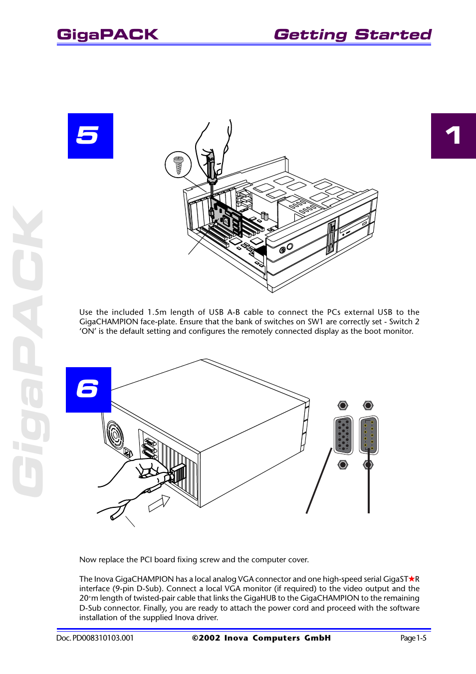 Getting started, Gigapack | Inova GigaHub PD008310103.001 AB User Manual | Page 12 / 31