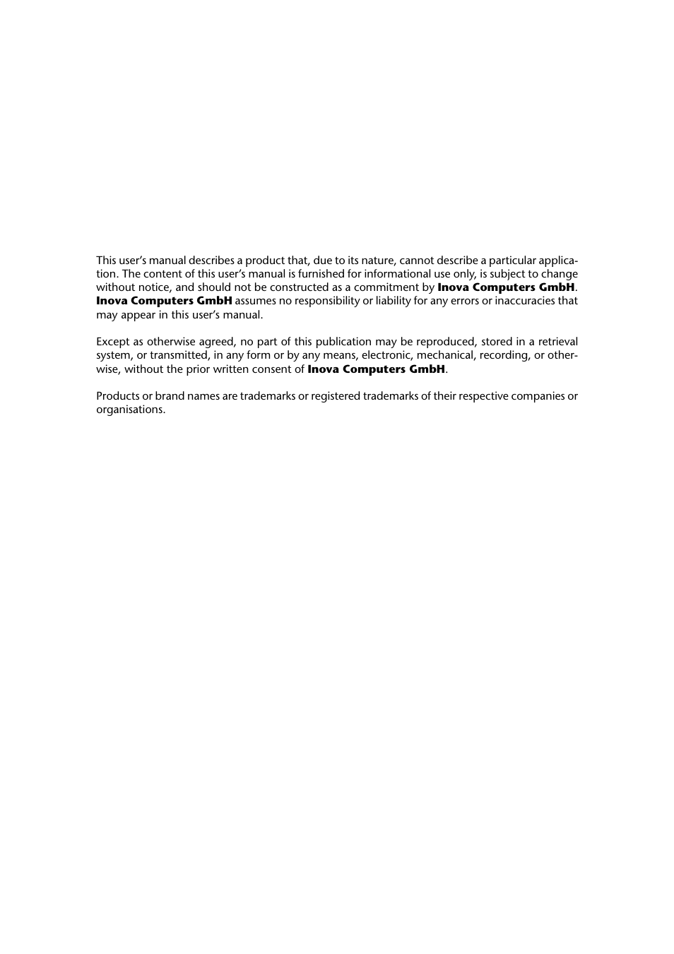 Inova PD00941013.001 User Manual | Page 2 / 103