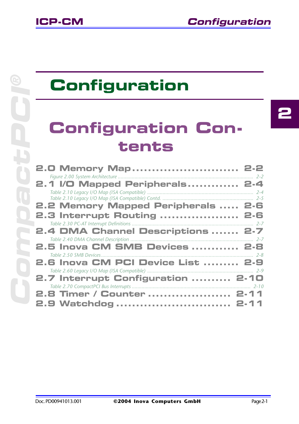Configuration contents, Compactpci, 2 configuration configuration con- tents | Inova PD00941013.001 User Manual | Page 33 / 103