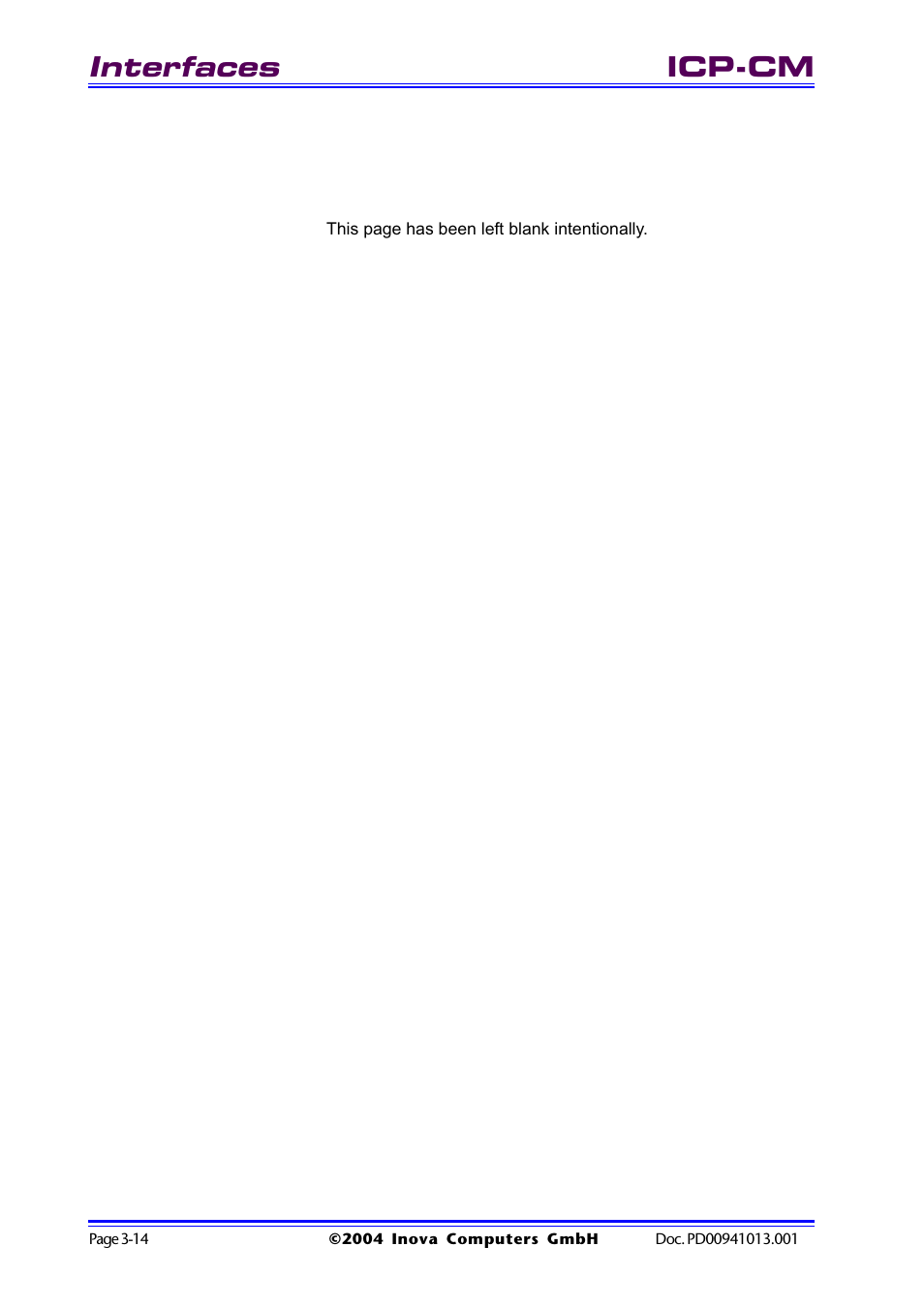 Interfaces, Icp-cm | Inova PD00941013.001 User Manual | Page 58 / 103