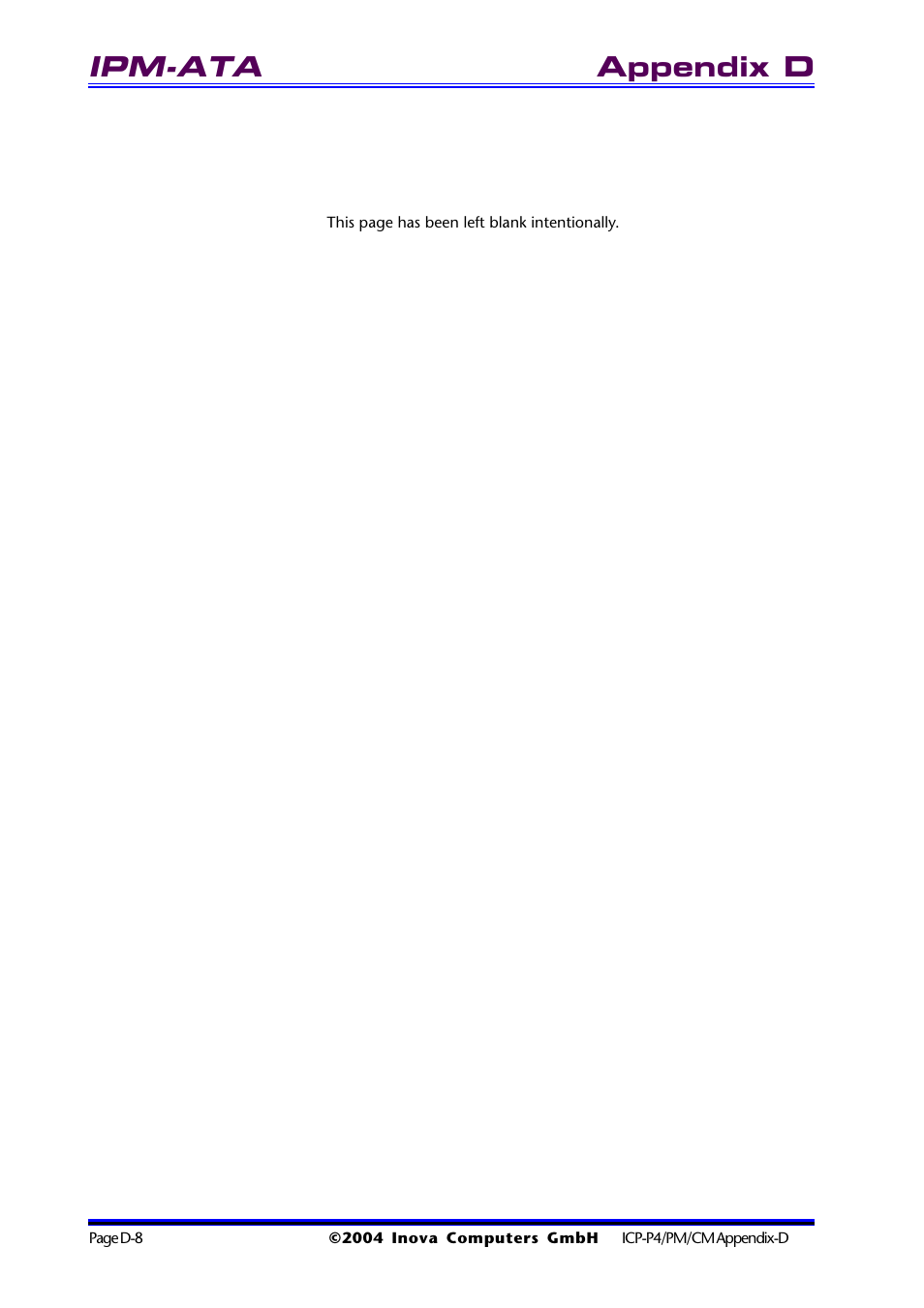 Ipm-ata, Appendix d | Inova PD00941013.001 User Manual | Page 92 / 103