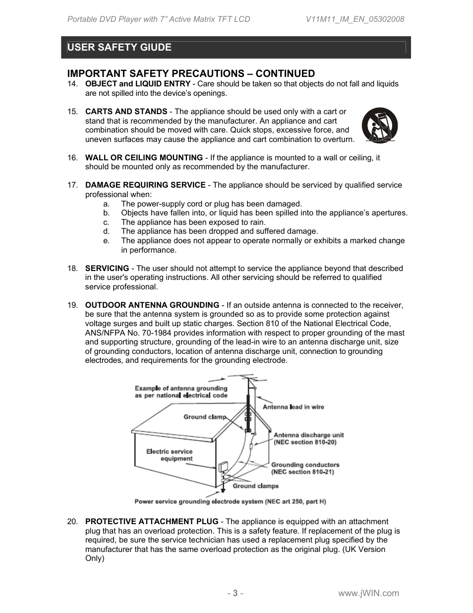 Jwin JDVD760 User Manual | Page 5 / 24