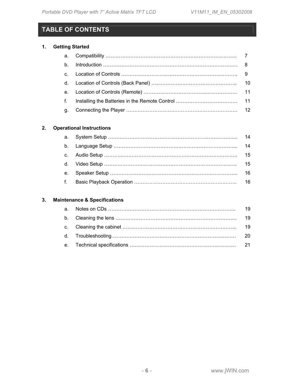Jwin JDVD760 User Manual | Page 8 / 24