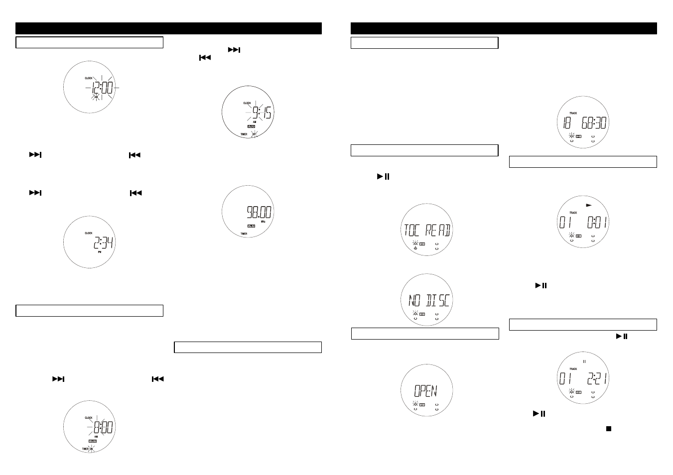 Digital clock and timer, Compact disc changer | Jwin JX-CD8700 User Manual | Page 7 / 10