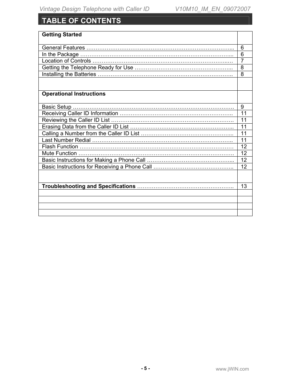 Jwin JT-P430 User Manual | Page 6 / 16