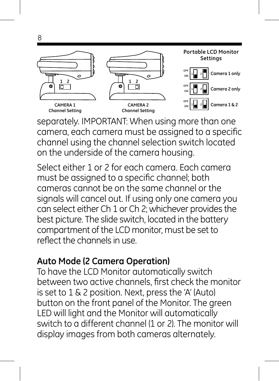 GE 45261 GE Wireless Color Camera with Portable LCD Monitor User Manual | Page 8 / 18