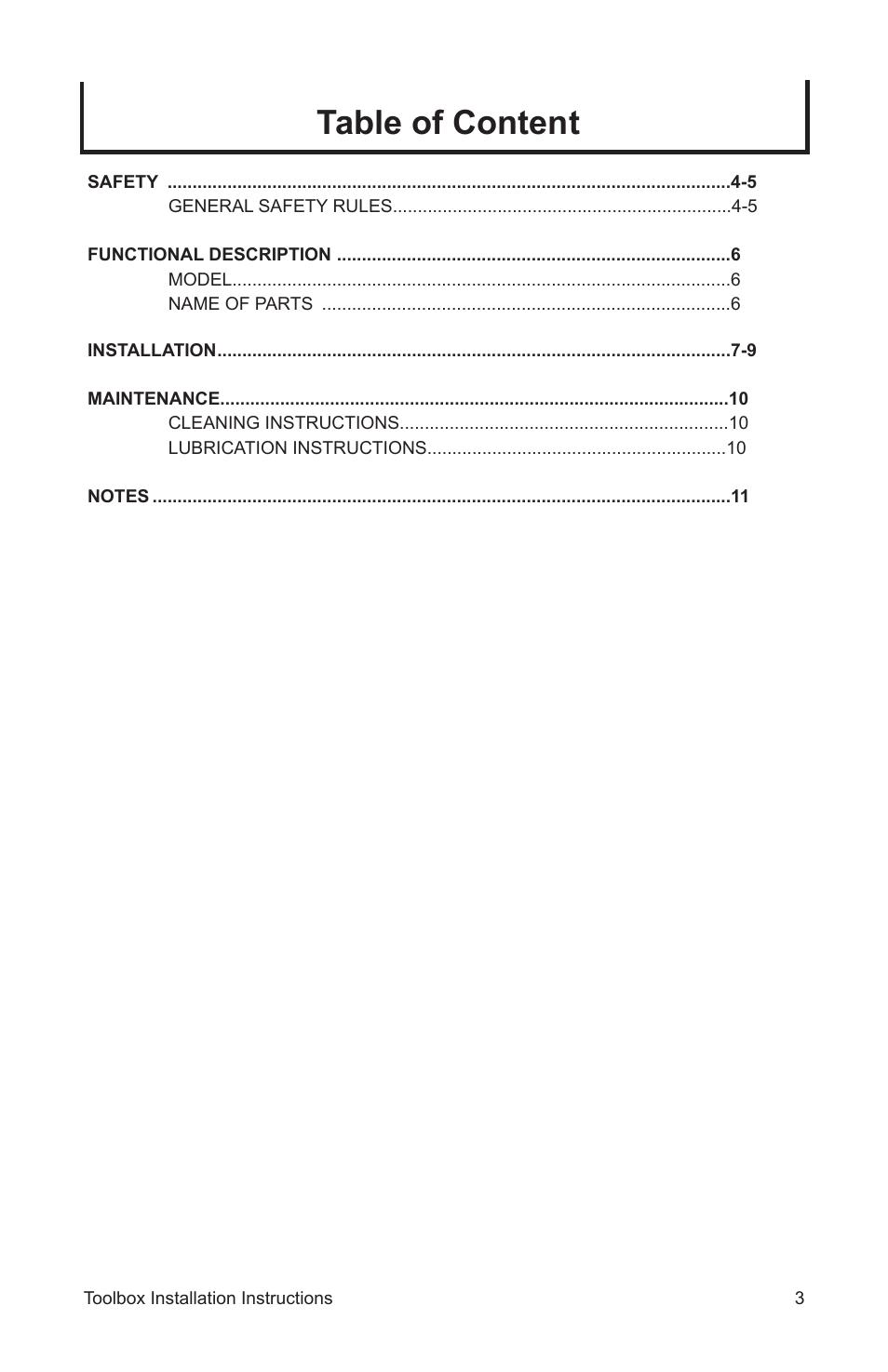 Table of content | John Deere AC-6975TB-A User Manual | Page 3 / 12