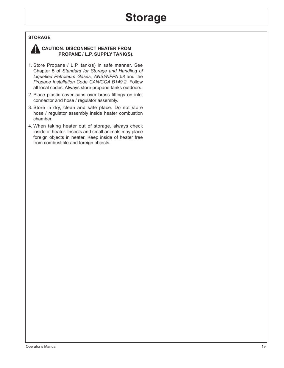 Storage | John Deere AC-375LP User Manual | Page 19 / 72