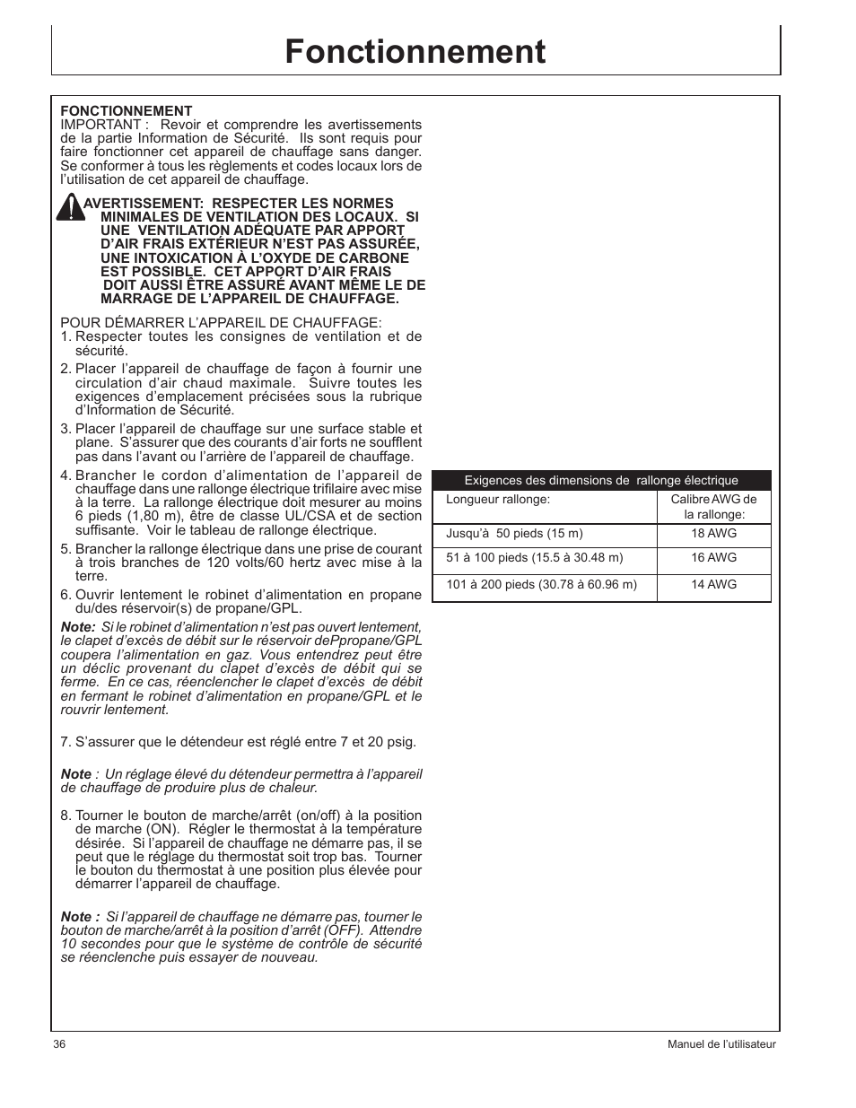 Fonctionnement | John Deere AC-375LP User Manual | Page 36 / 72