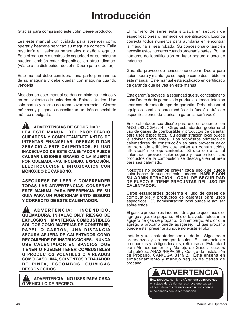 Introducción | John Deere AC-375LP User Manual | Page 48 / 72