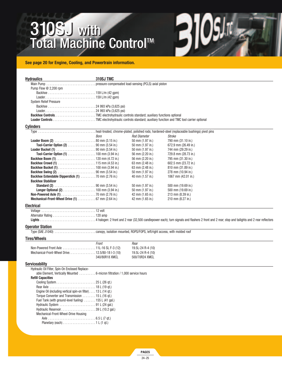 310sj, With total machine control, Dkajlbh page 24 | John Deere J BACKHOES 310SJ TMC User Manual | Page 24 / 40