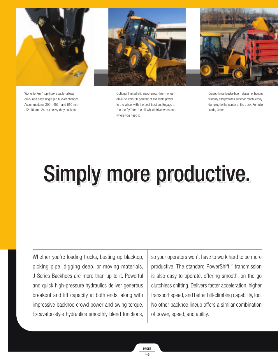 Simply more productive | John Deere J BACKHOES 310SJ TMC User Manual | Page 4 / 40