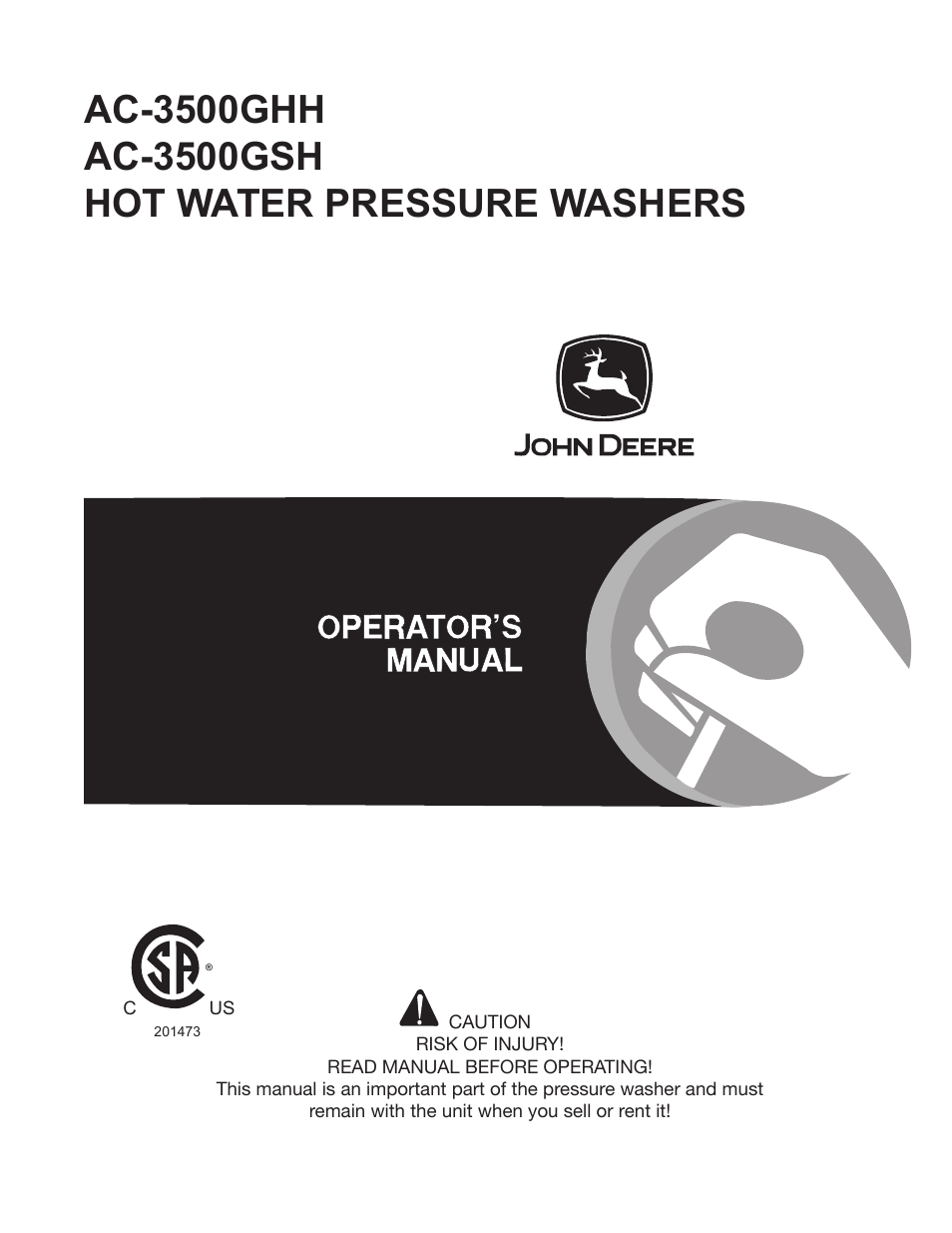 John Deere WASHERS AC-3500GHH User Manual | 78 pages