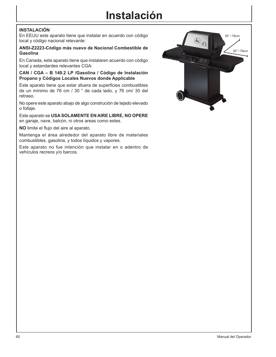 Instalación | John Deere HR-BG5002 User Manual | Page 60 / 80