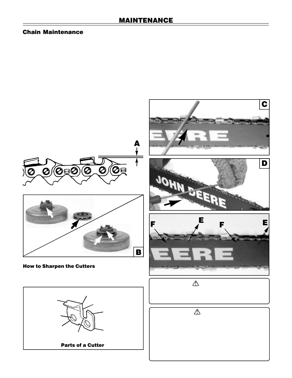 Maintenance | John Deere PA01186 CS71 User Manual | Page 20 / 92