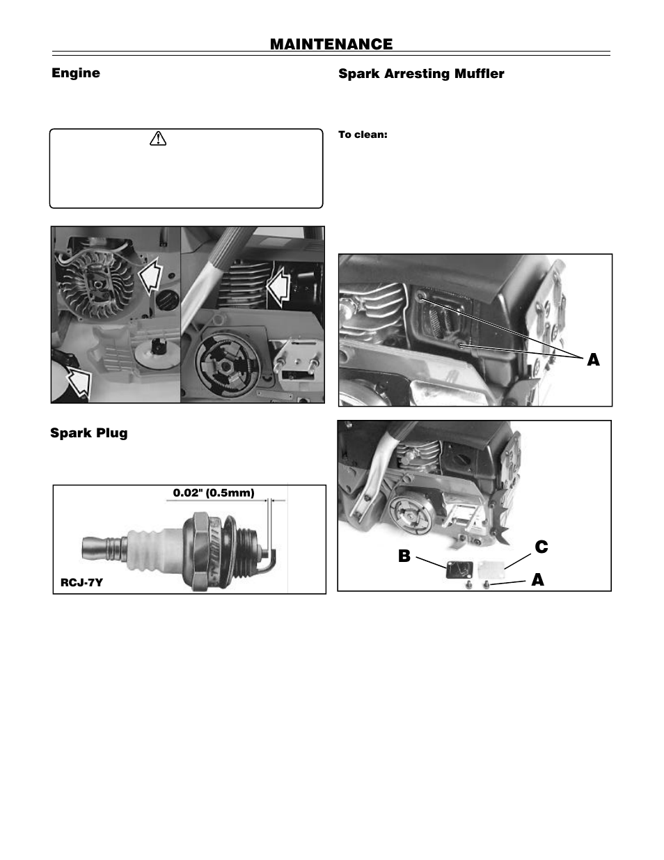 Ac a b, Maintenance | John Deere PA01186 CS71 User Manual | Page 23 / 92