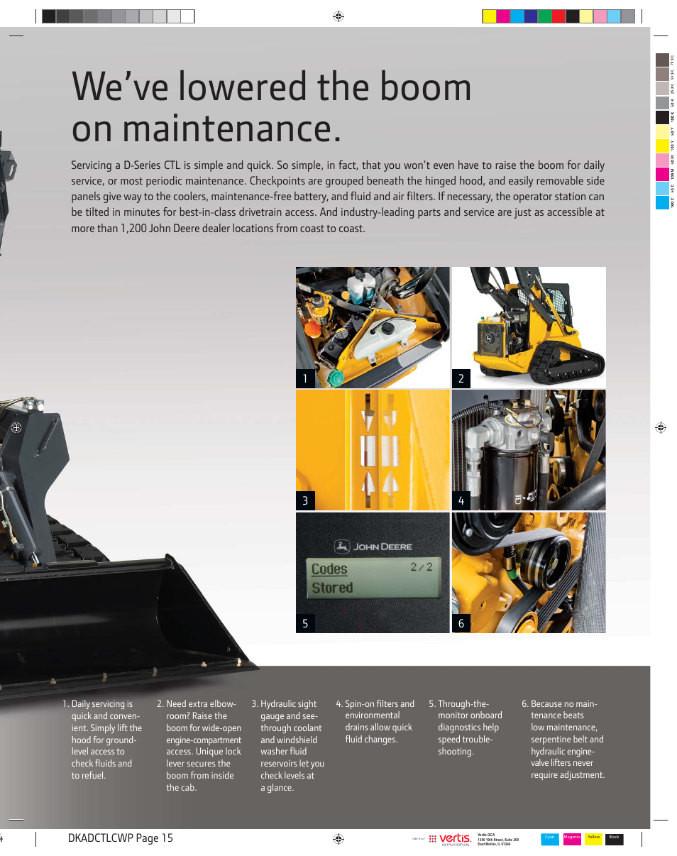 Dkadctlcwp_015, We’ve lowered the boom on maintenance | John Deere D-SERIES 333D User Manual | Page 15 / 20